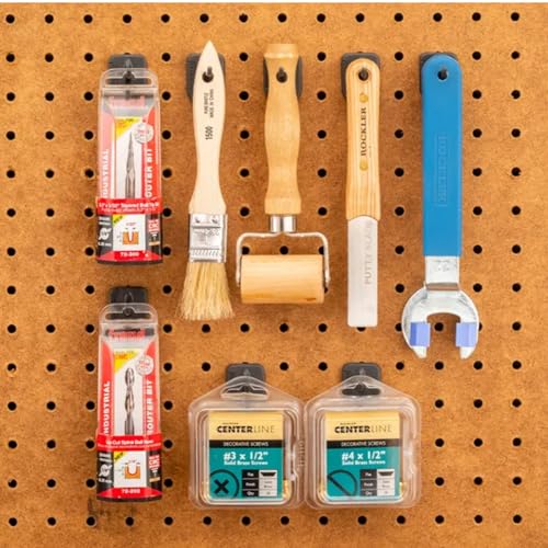 ROCKLER Hang-Tight Pegboard C Hooks for Hanging Tools - Secure Hold Heavy Duty Pegboard Hooks w/Locking Design - Ideal Wall & Shelf Organizers to Provide A Snug Fit On Both Steel & Hardboard Panels