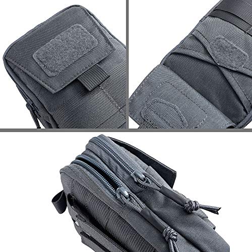 EXCELLENT ELITE SPANKER Tactical Molle EDC Pouch with Cellphone Pouch | Molle admin pouch,molle utility pouch,tool pouch,Organizer Nylon Belt Waist Bag - color: Grey