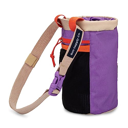 Oso Supply Co - Classic Chalk Bag for Rock Climbing, Bouldering Chalk Bag Bucket with Quick-Clip Belt, Zippered Pockets and Pouch - Perfect Indoor/Outdoor Rock Climbing Gear Equipment - color: Lavender