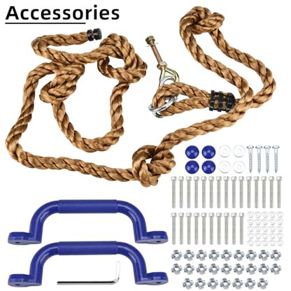 Yaegoo 25pcs Rock Climbing Holds, Rock Climbing Holds with Climbing Rope and Handles, Mounting Hardware Included