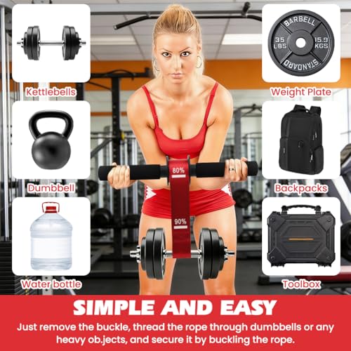 Forearm Strengthener and Wrist Roller with Thick Grip & Adjustable Strap, Ideal for Grip Strength Training, Muscle Building and Rehabilitation - color: Red