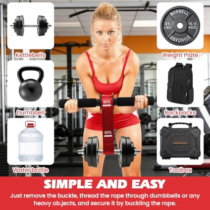 Forearm Strengthener and Wrist Roller with Thick Grip & Adjustable Strap, Ideal for Grip Strength Training, Muscle Building and Rehabilitation - color: Red
