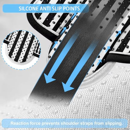 ZINZ 2-Pack Universal Shoulder Pad with Ultra thick Cushion for Bag Luggage Bag Crossbody, Plus Long & Anti-Slip & Breathable,Black White-2Pack - color: Black White-2pack
