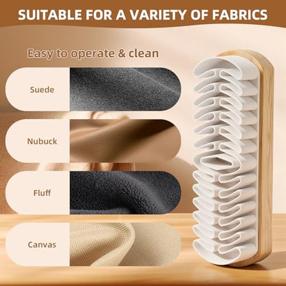 Suede Cleaner Brush 2 Pack, Gentle Daily Care Brush for Suede & Nubuck Shoes, Boots, Bags, Portable Cleaner Kit for Refreshing Nap and Lifting Surface Dirt
