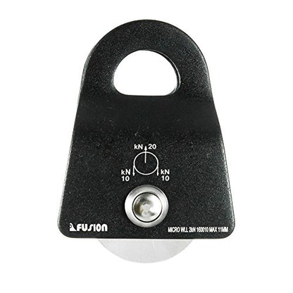 Fusion Climb Ekat Micro Aluminum Side Swing Pulley, Backyard Zipline, Trolley - color: Black