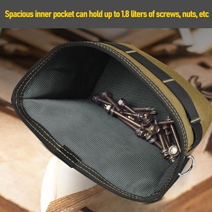 Tool Pouch Nails Screws Bag with Belt Clip (XL, Khaki) - color: Khaki