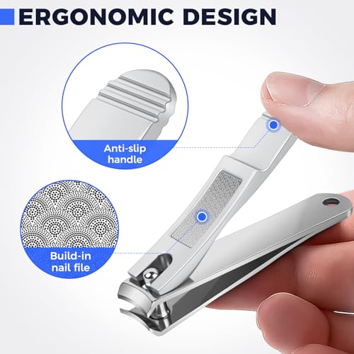 DRMODE Finger Nail Clippers Adult, 2 Pack Large & Small Nail Clippers Set for Men Wome Fingernail Toenail, Stainless Steel Sharp Toenail Clippers Travel Nail Cutter Timmer with Case - style: 2 Pack