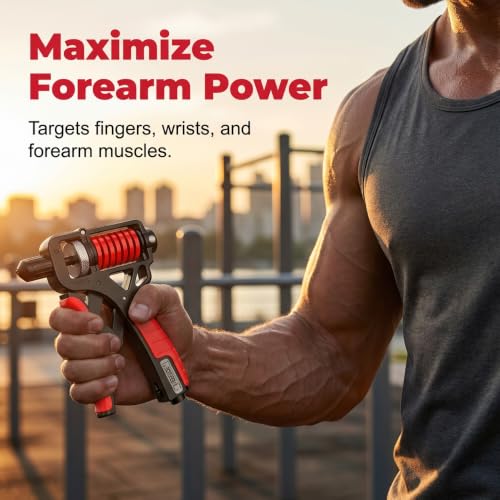 Ergonomic Adjustable H-Shaped Grip Hand Trainer, 2026 Upgraded Grip Strength Trainer Adjustable Resistance 11-363 Pounds (5-165 Kilograms), Strengthen the Wrist, Forearm and Fingers - color: Black