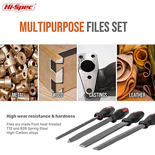 Hi-Spec Metal Hand & Needle Files Tool Kit Half Round Wood and Crafts | 18pc, everyday fixes made easier, organized portable storage, beginner-friendly selection, apartment and office tasks, tidy - size: 18 pieces
