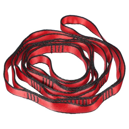 PATIKIL 22KN Adjustable Daisy Chain Yoga Extend Belt, Nylon Climbing Sling Straps for Home Workout Exercise Pilates Gymnastics - color: Red, size: 1.5M