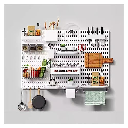 peg Board Display Stand, Kitchen Top Shelf Storage Wall Nail-Free Wall Plastic Hanging Board Free Punching Bathroom Accessories Hook(Style 6) - color: Style 6