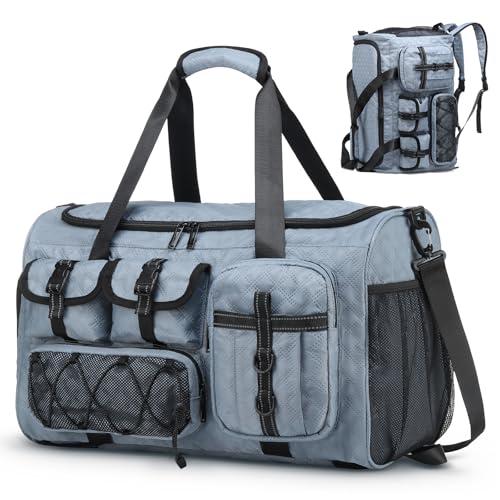 40L Sport Duffel Bag for Men Women, Gym Backpack with Shoe Compartment, Laptop Sleeve, Travel Workout Backpack for Daily Use, Blue - color: Blue