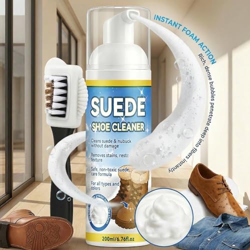 Suede Cleaning Kit - Professional Suede Cleaner with Brush, Nubuck Shoe Cleaner for Boots, Bags & Jackets