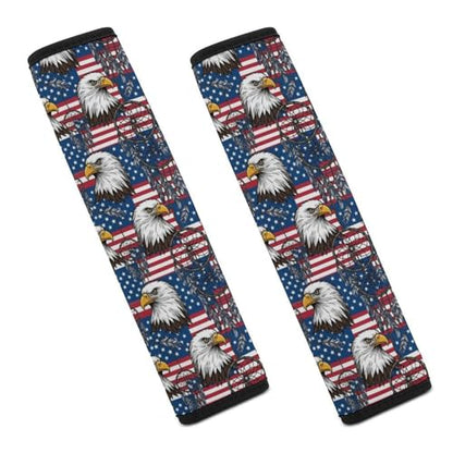 2 Pack American Flag Native Bald Eagle Dream Catcher Car Seat Straps Shoulder Pads Soft Padded Shoulder Harness Cover for Adult Use, Stroller Pushchair High Chair, Pressure Relief - color: Pattern 1