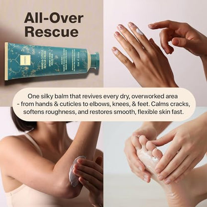 Onsen Hand & Cuticle Rescue Cream | Organic Nail Strengthener & Balm | Dry, Cracked Hands, Elbows & Feet | Shea Butter, Tsubaki & Jojoba Oil | Nail Repair & Growth, Vegan - 1 Pack (2.4 fl. oz) - size: 2.4 Ounce (Pack of 1)
