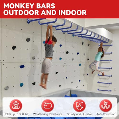 17.3 Inch Playground Handles Monkey Bars Indoor | Metal Grab Handle Hand Grips for Treehouse (Dark Blue, 6 Pack) - color: Dark Blue