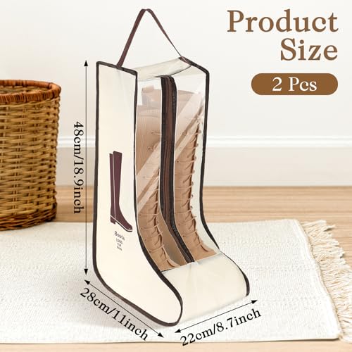 2 Set Boot Storage Bag, Portable Boots Protector Bag Dust Proof Travel Shoe Bags with Handle Boots Organizer for Packing Travel and Daily Use(Tall) - size: Tall