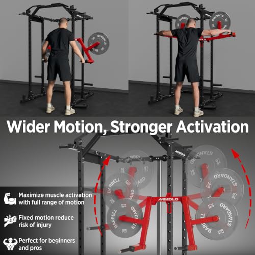 Mikolo Lateral Raise Attachment for Squat Rack, Standing Lateral Raise Machine with 1" Holes, Power Rack Cage Attachment, Upper Body Strength Training Machine for Home Gym - color: Red