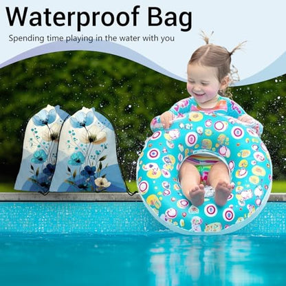 Gymnastics Grip Bag Blue Poppy Flower Gymnastics Pouch Lightweight String Athlete Bag - color: Blue Flower