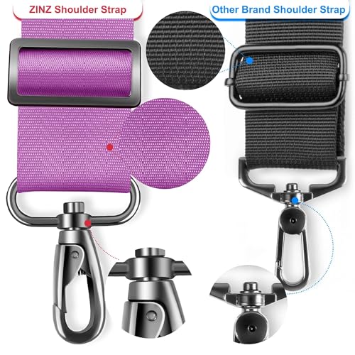 ZINZ 75" Shoulder Strap with Fixed Pad and Dual Balanced Buckles，Purple - color: Purple
