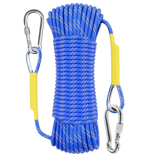 X XBEN Outdoor Climbing Rope 10M(32ft) 20M(64ft) 30M(96ft) 50M(160ft) 70M(230ft) 152M(500FT) 352M(1000FT) Static Rock Climbing Rope for Escape Rope Ice Climbing Equipment Fire Rescue Parachute - color: Blue, size: 1/3 Inch x 32 Feet