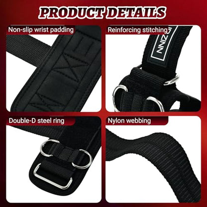 Weight Lifting Wrist Straps with 30Lbs Heavy Duty Rope-18 inch Cotton for Weightlifting Bodybuilding, Face Pull,Powerlifting, Pull Training & Deadlifts - color: Black