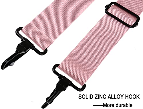 Shoulder Strap, Durable 55" Universal Replacement Laptop Shoulder Strap, Adjustable Comfortable Belt with Metal Hooks for Briefcase, Computer Messenger Bag, Laptop Case Luggage/Duffel/Camera, (Pink) - color: Pink