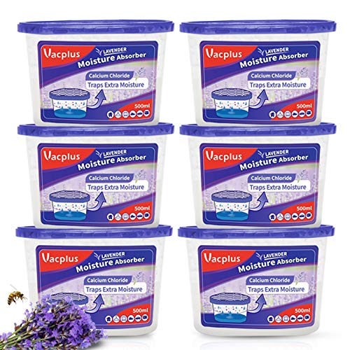 Vacplus Moisture Absorbers 6 Pack, Portable Humidity Absorber Boxes for Your Bathroom, Closet & Car, Dehumidifier with Lavender Fragrance, 10.5 Oz - size: 10.5OZ