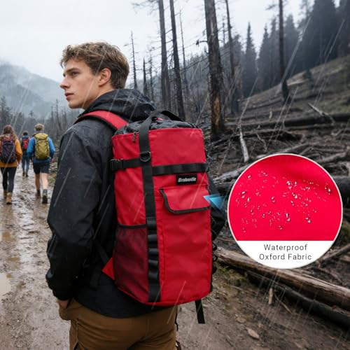 Climbing Rope Bag,Large Capacity Arborist Tree Rope Storage Bag,Waterproof Outdoor Rock Climbing Gear Bag - color: Red