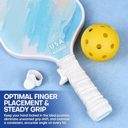 Pickleball Paddle Grip Insert, Ergonomic Finger Rest for Enhanced Control & Stable Grip, Fits Most Standard Pickleball Paddles, Pickleball Paddle Accessory 2PCS - color: white