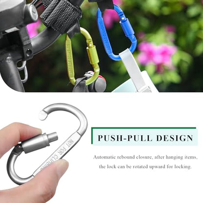 2PCS Hook for Hanging Helmet Goggle Headsets Bags, Heavy Duty Carabiner Clip, Adjustable Strap Hook for Scooter (Silver) - color: Silver