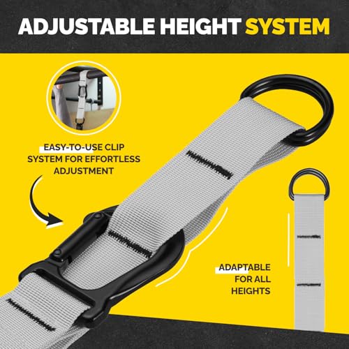 Pull Up Assistance Bands Set with 4 Levels, Adjustable Strap and Foot Rest | 50–200 lb stackable pull-up assistance, nylon-sleeved bands, adjustable support, reduced snap-back risk - color: Gray