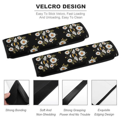 2 Pack Daisy Flower Bee Seat Belt Shoulder Pad Universal Soft and Comfortable Seat Belt Covers Cushion for Kids, Most Cars, Comfortable Driving - color: Pattern 652