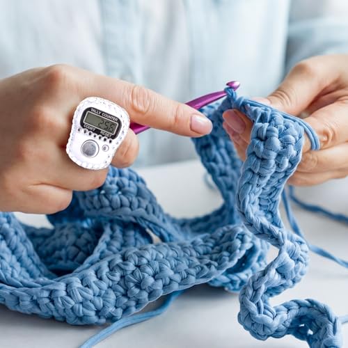 Simgoing Electronic Finger Clicker Counter, Rhinestones Tally Tasbeeh Counter Gifts for Prayer Islamic Golf Counting Goods Lap Knitting Bling Accessories - color: Silver