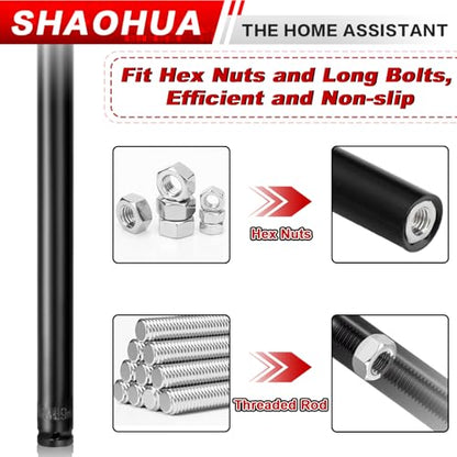 3/4"(19mm) Nut Driver 12", Deep Nut Runner Hollow Socket with 1/4" Hex Shank Adapter, 1/2" Drive 3/4 Socket for Ceiling Long Threaded Rod Bolts, Ductwork, 300mm for Overhead Fastening - size: C. 3/4(19mm) 12"