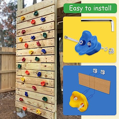 Trymaker Rock Climbing Holds, 30PCS Climbing Wall for Kids (Large Size) | Climbing Set for Kids & Adult Indoor and Outdoor - size: Large Size-30pcs