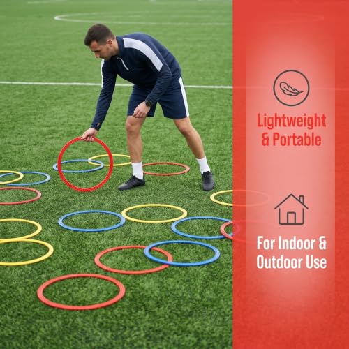 Agility Training Rings Football Training Agility Ring Workout Equipment Home Gym Portable for Kids Sports Rugby - size: 30cm 5 Pieces