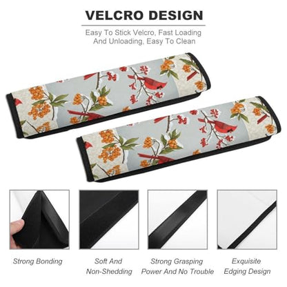 2 Pack Red Bird Cardinal Art Car Seat Belt Pad Breathable Shoulder Harness Cover for Adult Use, Stroller Pushchair High Chair, Pressure Relief - color: Pattern 832