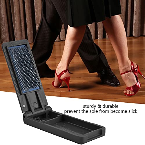 Dancing Shoe Brush, Suede Shoe Brush for Ballroom Tango Latin Dance, Professional Foldable Dance Shoe Cleaner with Cover, Portable Wire Brush for Suede Soles, Lightweight Shoe Care Tool(Black) - color: Black