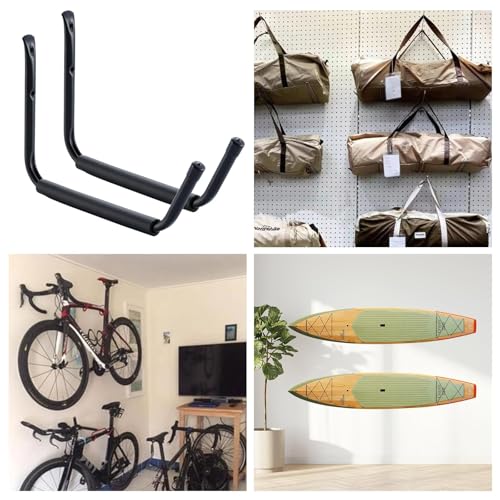 HOME MASTER HARDWARE Heavy Duty 11" Jumbo Garage Wall Hooks 4 Pack – 45 LB Kayak Storage Rack, Wall Mount for Canoe, Bicycle, Ladder & Large Gear - size: 15 in