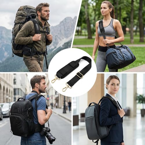 Nogeqi Shoulder Pad for Bag Strap Universal Soft Shoulder Strap Pad for Backpack Bag, Breathable & Removable, Black
