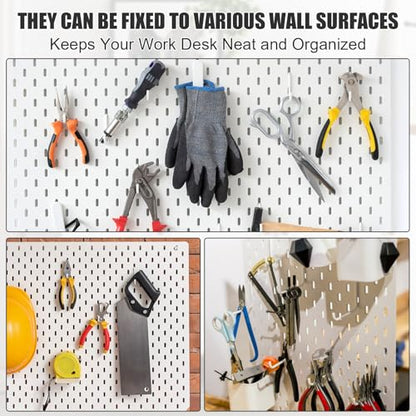 24 Pcs 3.7 x 2.4 Inches Pegboard Hooks, Compatible with Skadis Peg Board, Long L Shape Peg Board Hooks for Hanging, Pegboard Accessories, for Home Office Storage Tool(White)