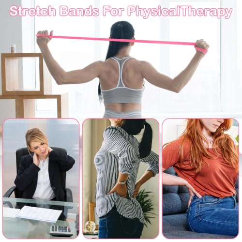 Figure 8 Resistance Bands 4 Pack TPE Arm Back Shoulder Exercise Bands | 4 Stackable Levels TPE Latex-Free Non-Slip Handles Arm Toning Posture Yoga Pilates Physical Therapy Home Gym Travel Women