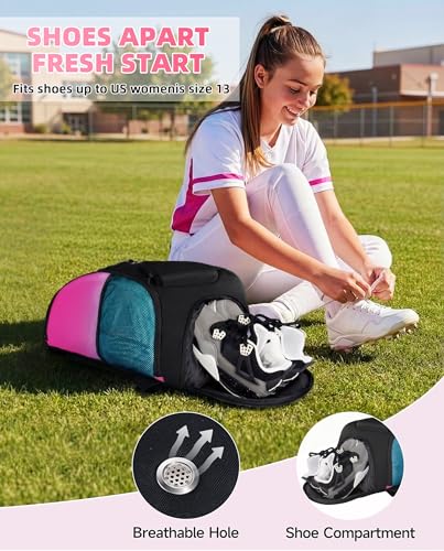 Gym Backpack for Women with Shoe Compartment, 45L Sports Backpack | Large Capacity, Dry& Wet Pocket, Water-Resistant, Breathable Material, Ball Bag for Outdoor Gym Workout, Lightweight