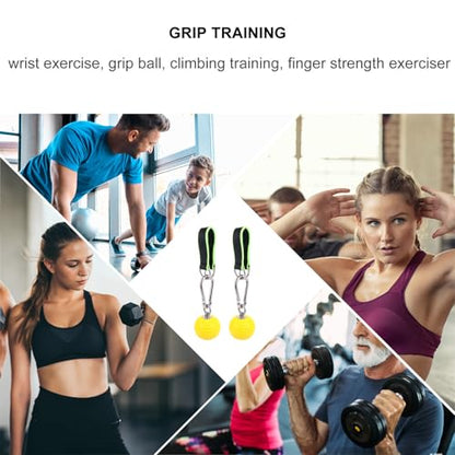 FOMIYES Climbing Training Grip Ball Pair with Hanging Rings Wrist and Finger Strength Exerciser for Pull-up and Hand Grip Workout Random Color