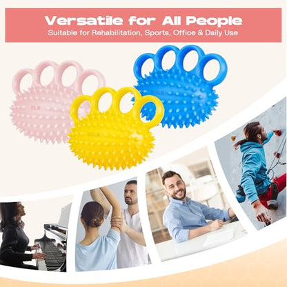 Hand Exercise Ball, Finger Therapy Ball, Grip Strengthener for Adults - Stress Relief, Massage Ball, Resistance Training for Wrist Flexibility, Hand Strengthening, Anxiety Relief - color: Pink