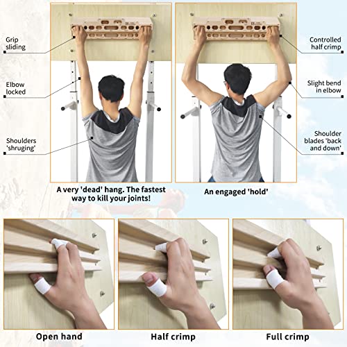 TWO STONES Rock Climbing Fingerboard Door Mounted Training Station as Rock Climbing Hangboard Climbing Pull Up Bar, Rock Climbing Board for Hanging Practice and Finger Strength Training