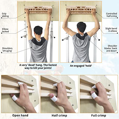 TWO STONES Rock Climbing Fingerboard Door Mounted Training Station as Rock Climbing Hangboard Climbing Pull Up Bar, Rock Climbing Board for Hanging Practice and Finger Strength Training