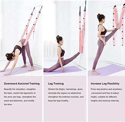 Yoga Fitness Stretching Strap, Adjustable Leg Stretcher Back Bend Assist Trainer, Improve Leg Waist Back Flexibility Home Gym Equipment for Rehab Pilates Ballet Cheerleading Splits Gymnastics - color: green