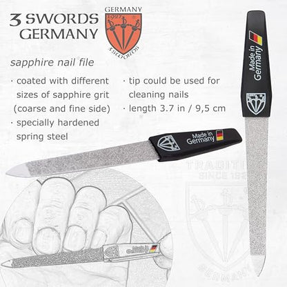 3 Swords Germany – Brand Quality fingernail & toenail Clipper, Manicure, Pedicure Nail Care by with Metal Nail File and case, red Edition - color: Red